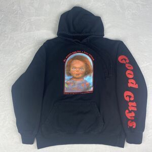 Chucky Graphic Hoodie Adult Medium Black He Wants You for a Best Friend Pullover